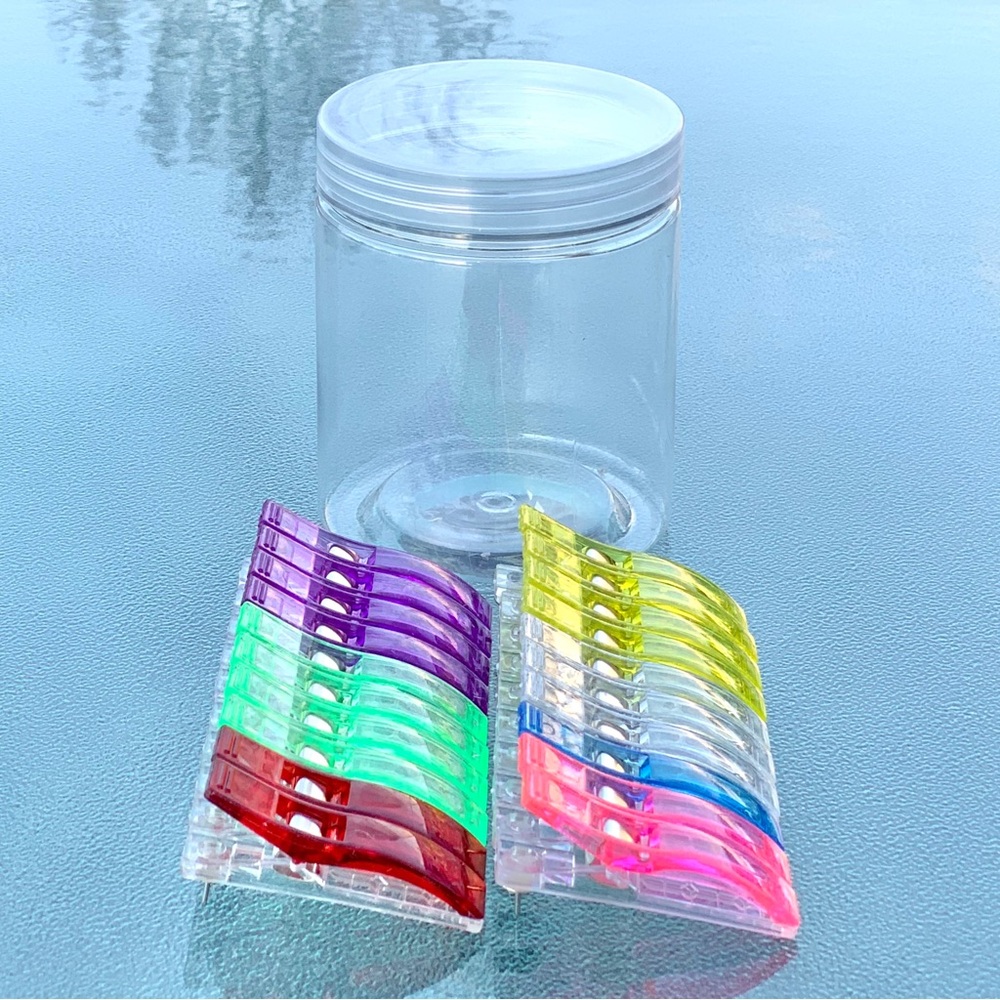 Plastic Push Pin Clips, Colorful Clear ~ 20 Pieces, Variety Colors